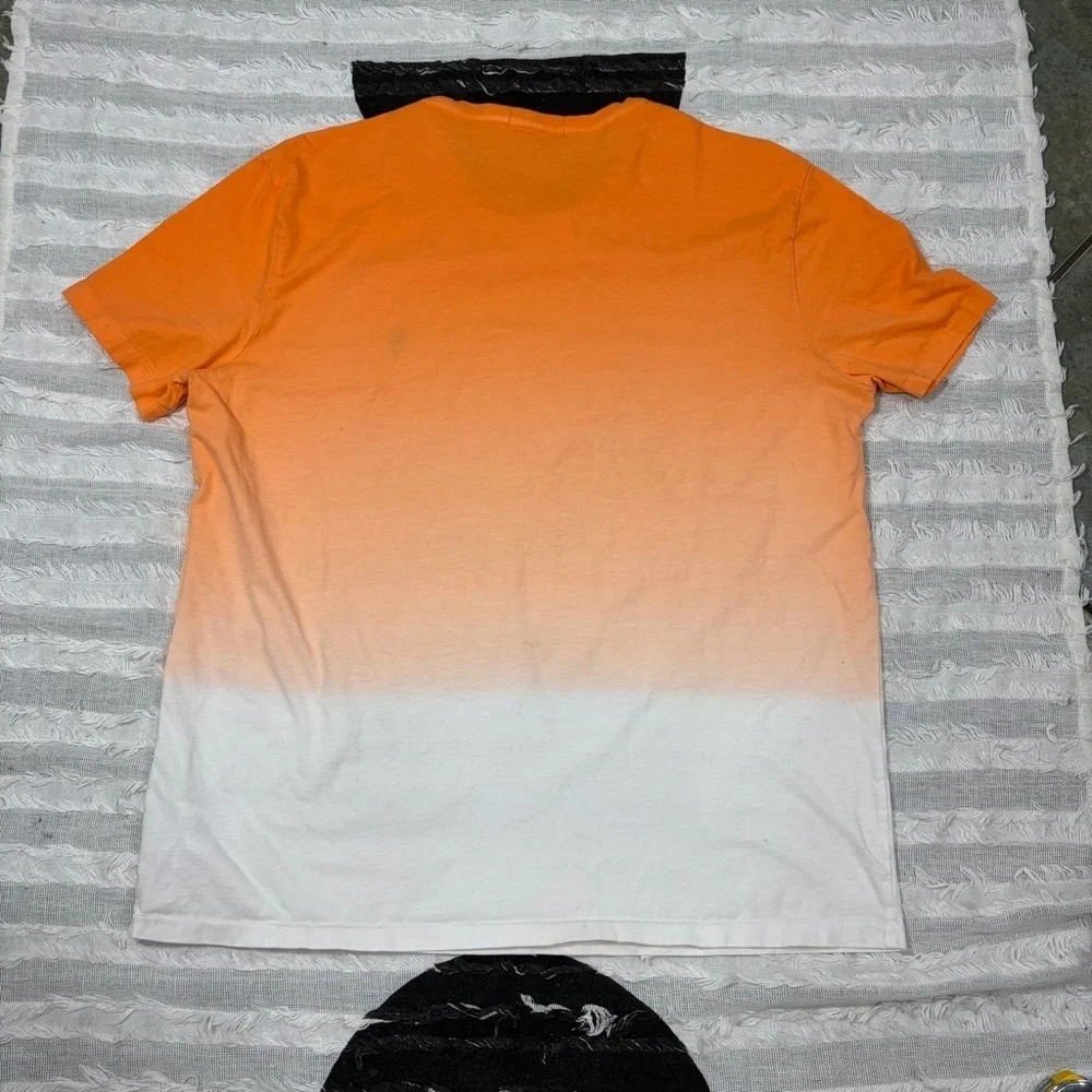 POLO RALPH LAUREN aside degrade orange white original brand Sz L Boho Preppy